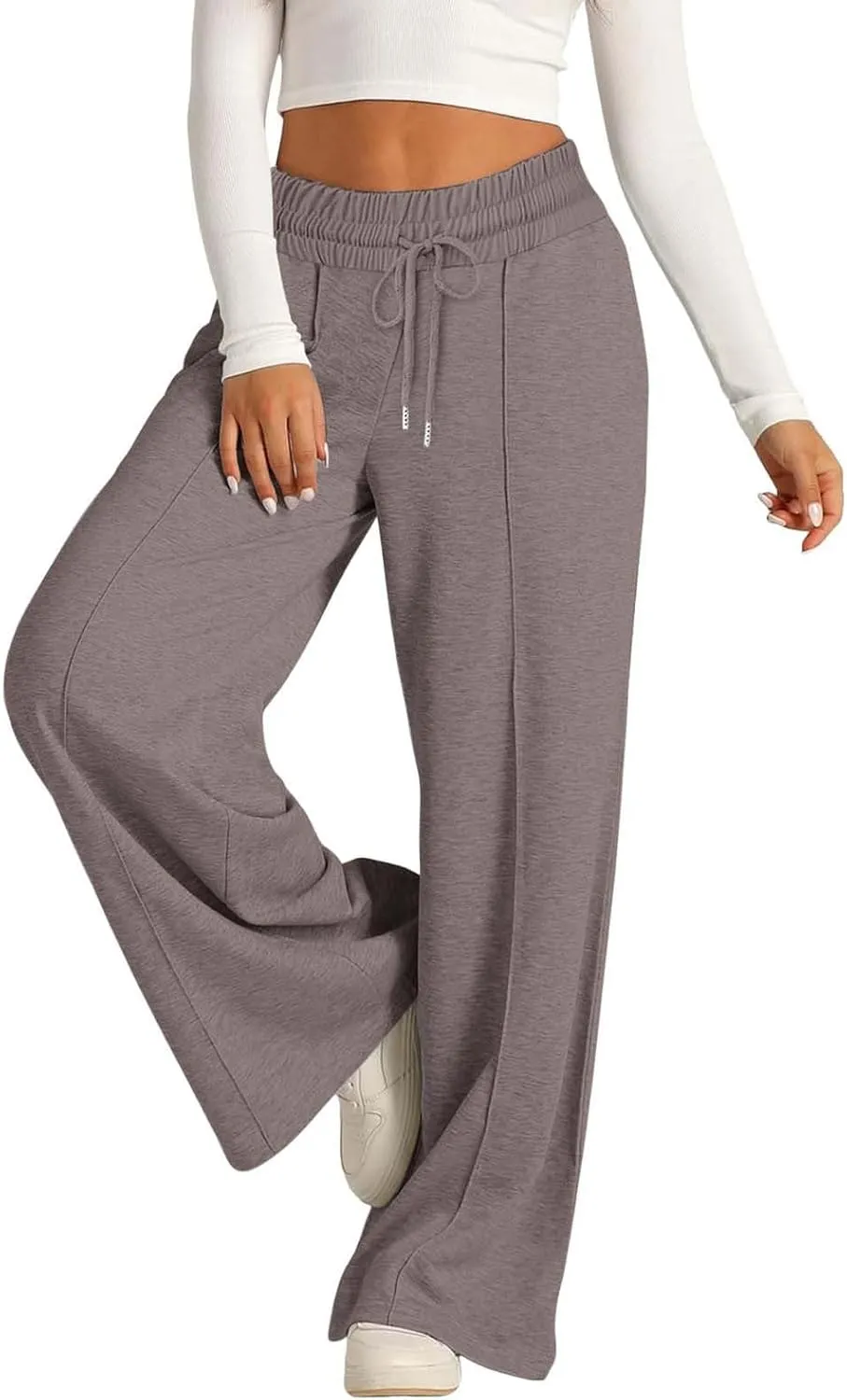 Sweatpants for Women Casual Drawstring Baggy Joggers High Waist Wide Leg Yoga Workout Lounge Pants with Pockets