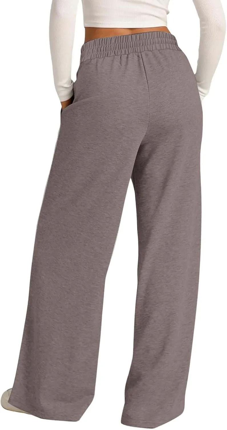 Sweatpants for Women Casual Drawstring Baggy Joggers High Waist Wide Leg Yoga Workout Lounge Pants with Pockets