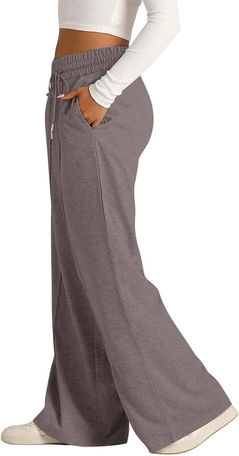 Sweatpants for Women Casual Drawstring Baggy Joggers High Waist Wide Leg Yoga Workout Lounge Pants with Pockets