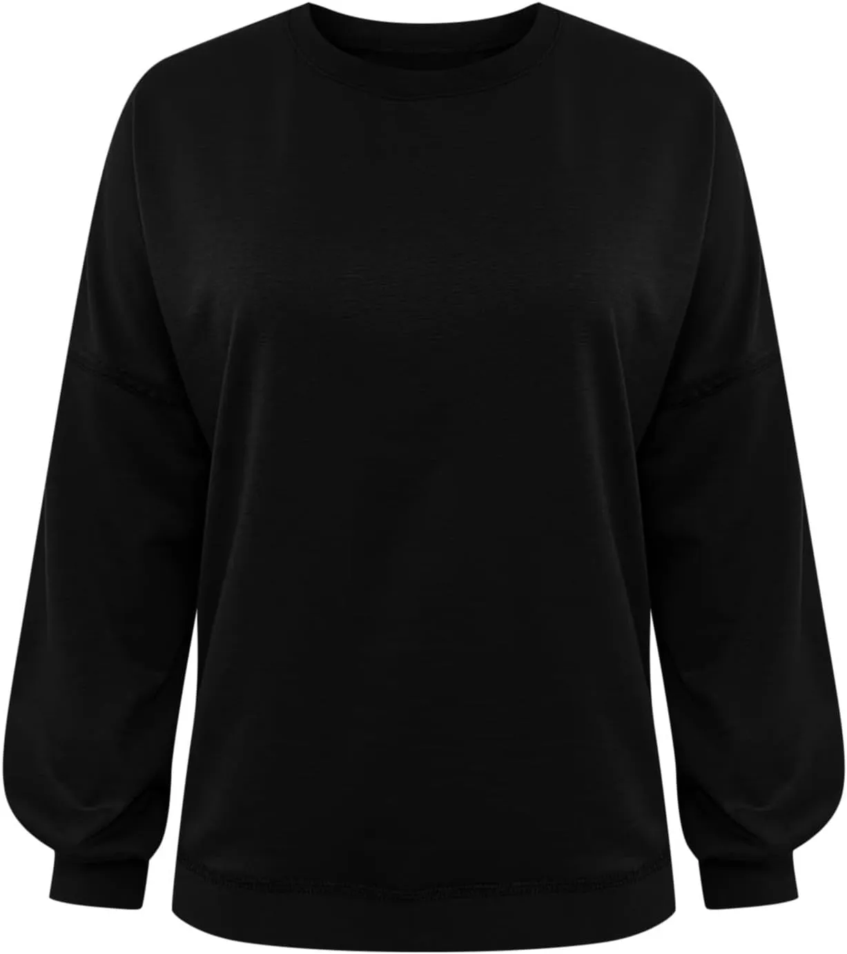 Sweatshirts for Women Puff Sleeve Pullover Tops Crewnneck Cropped Sweater Casual Fleece Jumpers Tops Fall Trendy