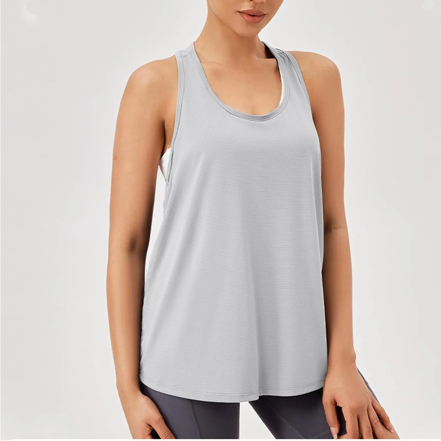 Tank Tops for Womens Sleeveless V Neck Tops Summer Loose Fit Fashion Ribbed Racerback Tanks 2025 Casual Sport Clothes