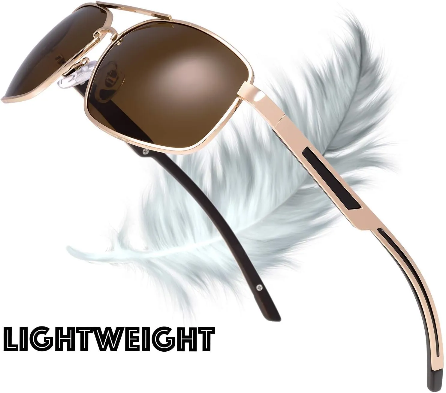 The Fresh Classic Retro Metal Frame Polarized Sunglasses Rectangular Sun Glasses