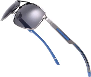 The Fresh Classic Retro Metal Frame Polarized Sunglasses Rectangular Sun Glasses