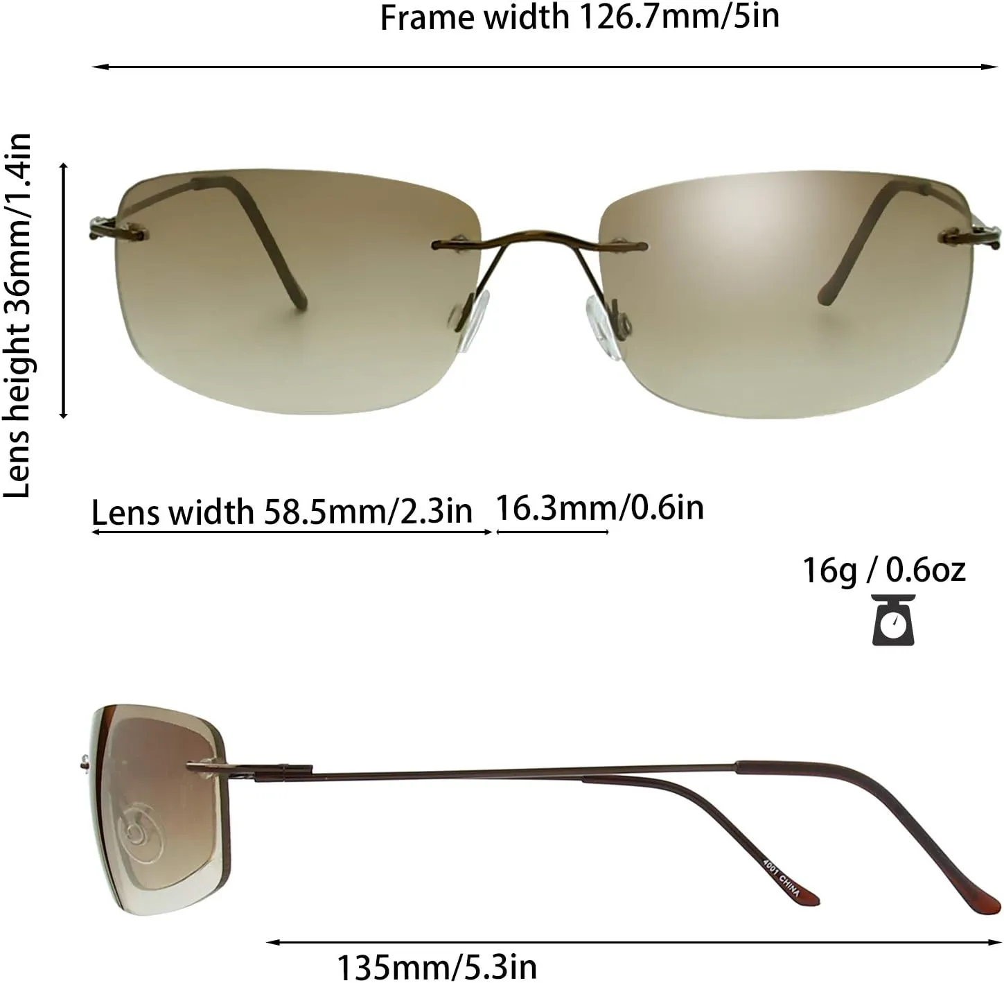 The Fresh Minimalist Small Rectangular Sunglasses Clear Eyewear - Exquisite Packaging