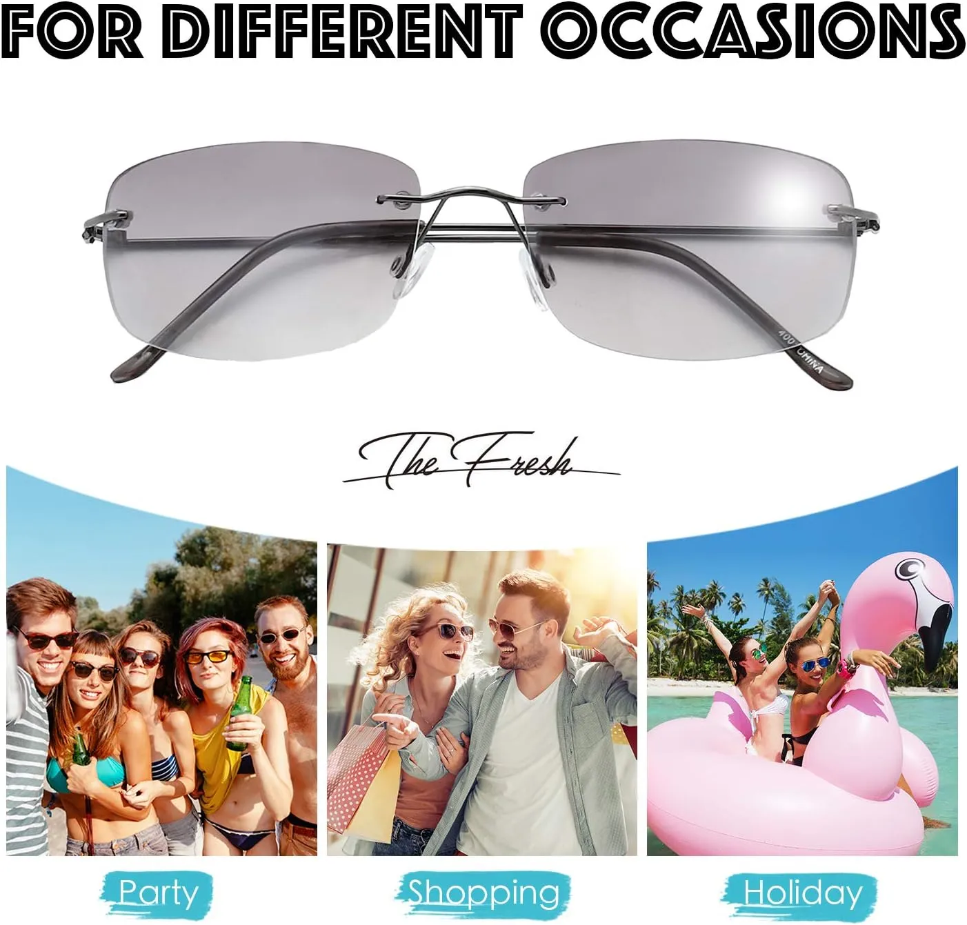 The Fresh Minimalist Small Rectangular Sunglasses Clear Eyewear - Exquisite Packaging