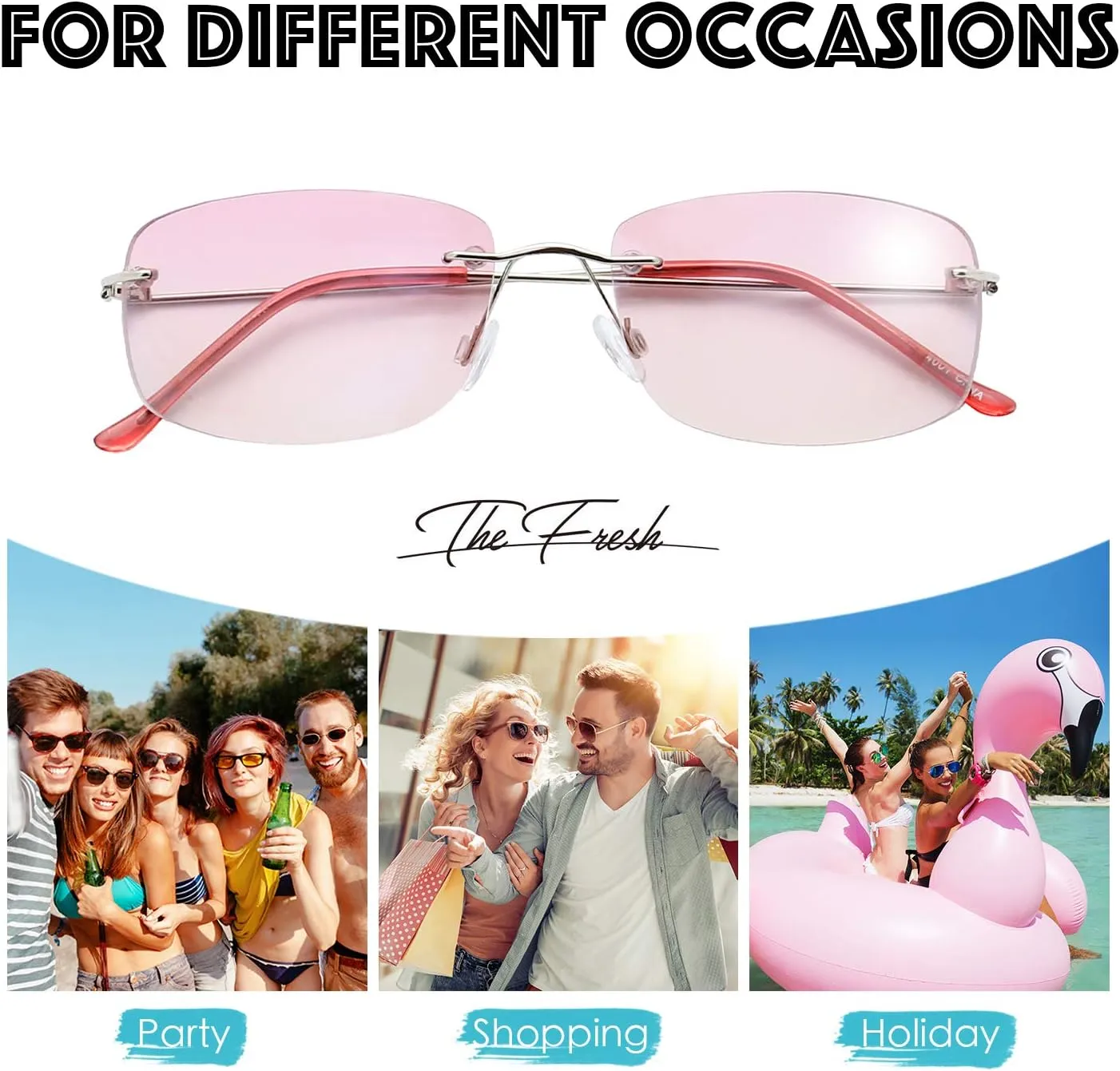The Fresh Minimalist Small Rectangular Sunglasses Clear Eyewear - Exquisite Packaging