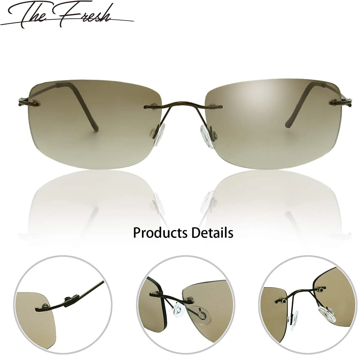 The Fresh Minimalist Small Rectangular Sunglasses Clear Eyewear - Exquisite Packaging