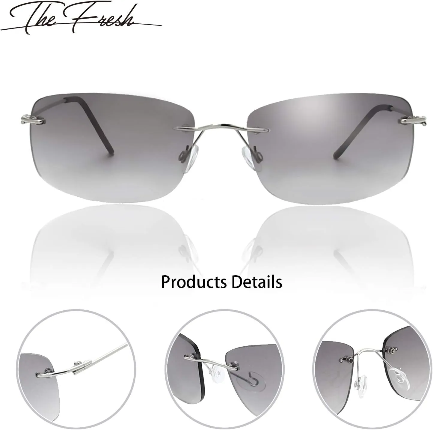 The Fresh Minimalist Small Rectangular Sunglasses Clear Eyewear - Exquisite Packaging