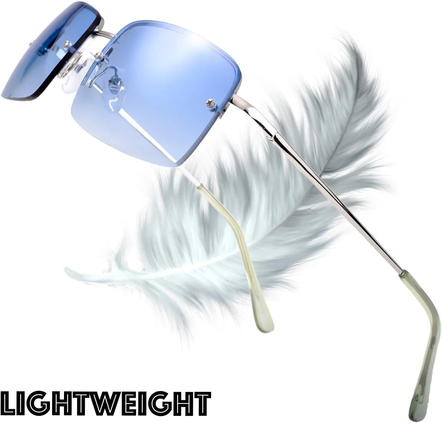 The Fresh Minimalist Small Rectangular Sunglasses Clear Eyewear - Exquisite Packaging