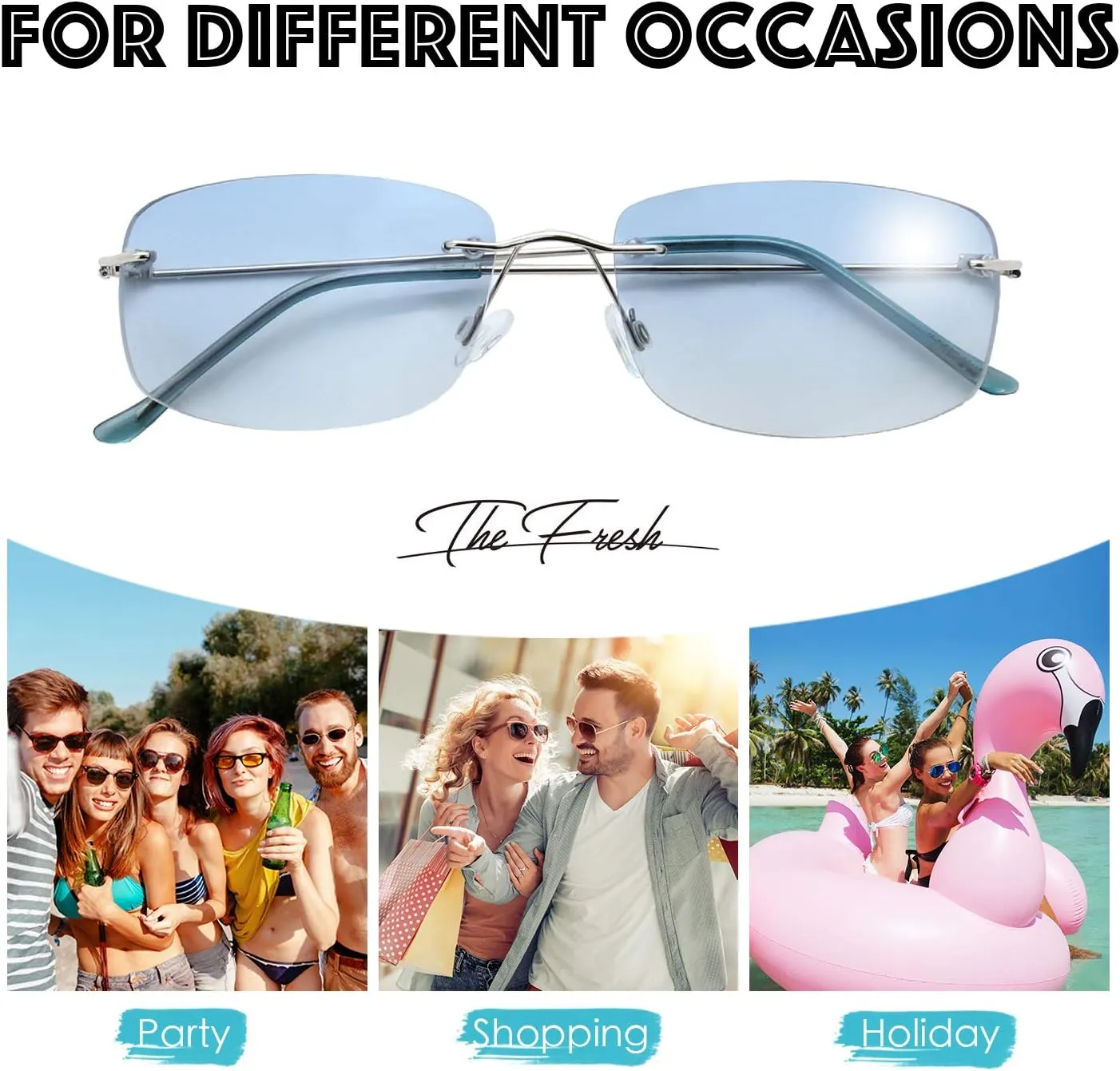 The Fresh Minimalist Small Rectangular Sunglasses Clear Eyewear - Exquisite Packaging