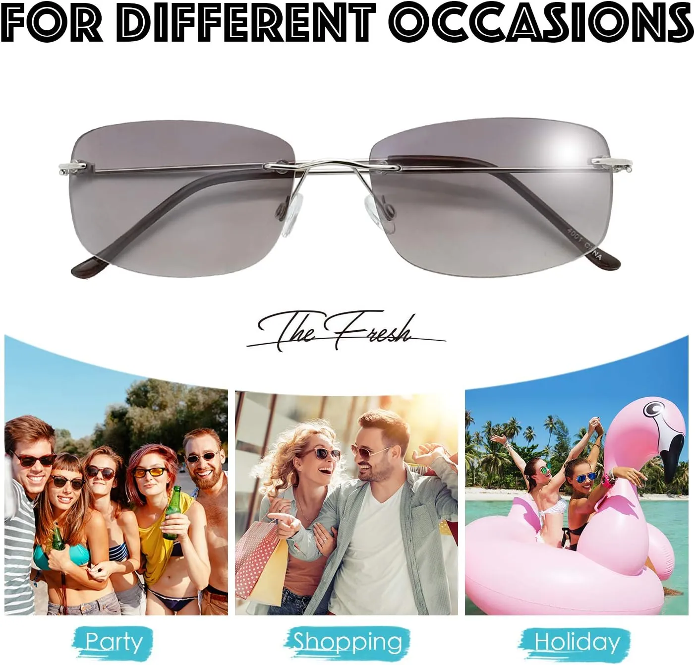 The Fresh Minimalist Small Rectangular Sunglasses Clear Eyewear - Exquisite Packaging