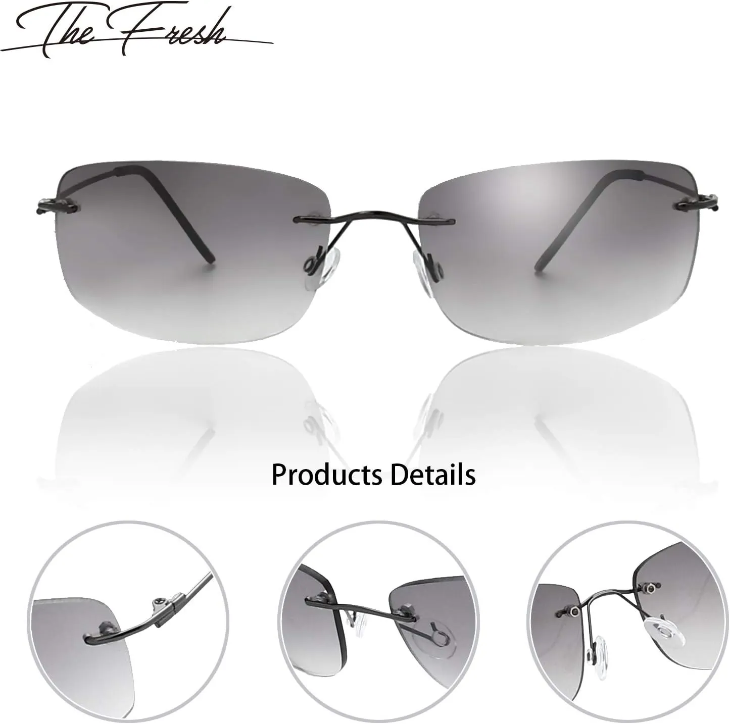 The Fresh Minimalist Small Rectangular Sunglasses Clear Eyewear - Exquisite Packaging