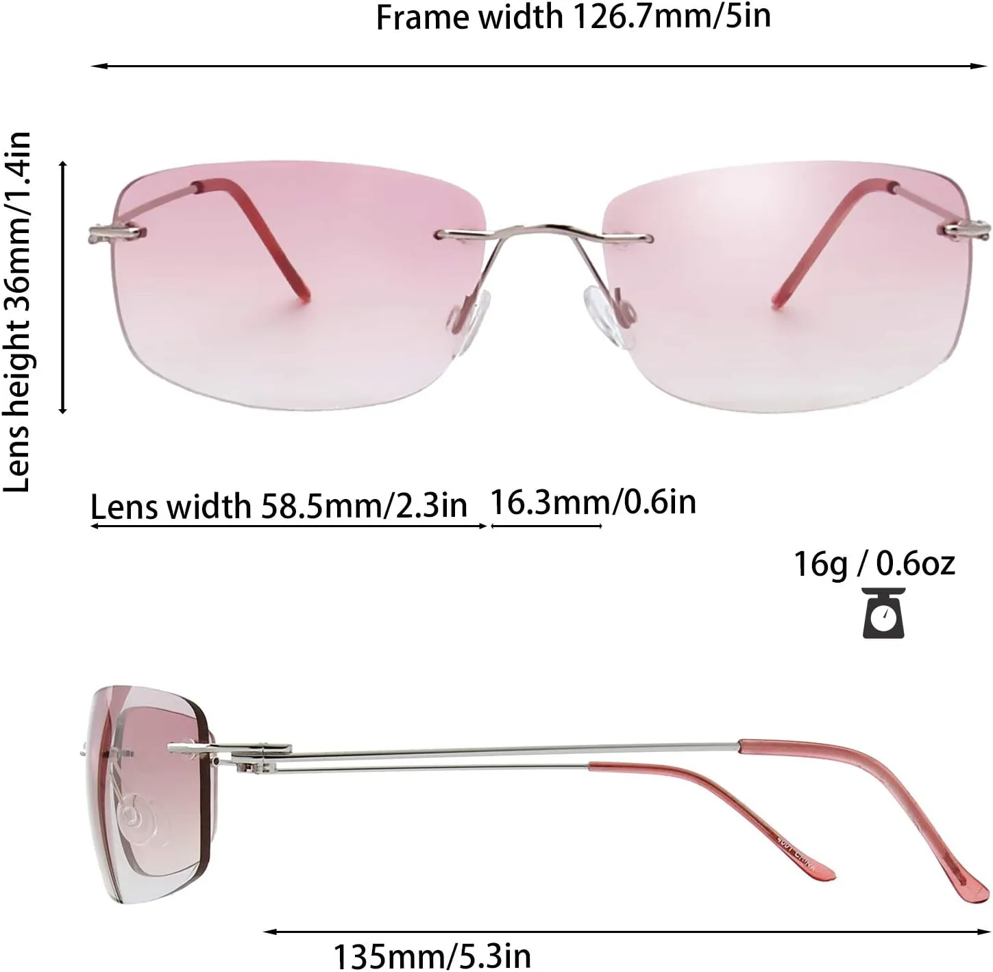 The Fresh Minimalist Small Rectangular Sunglasses Clear Eyewear - Exquisite Packaging