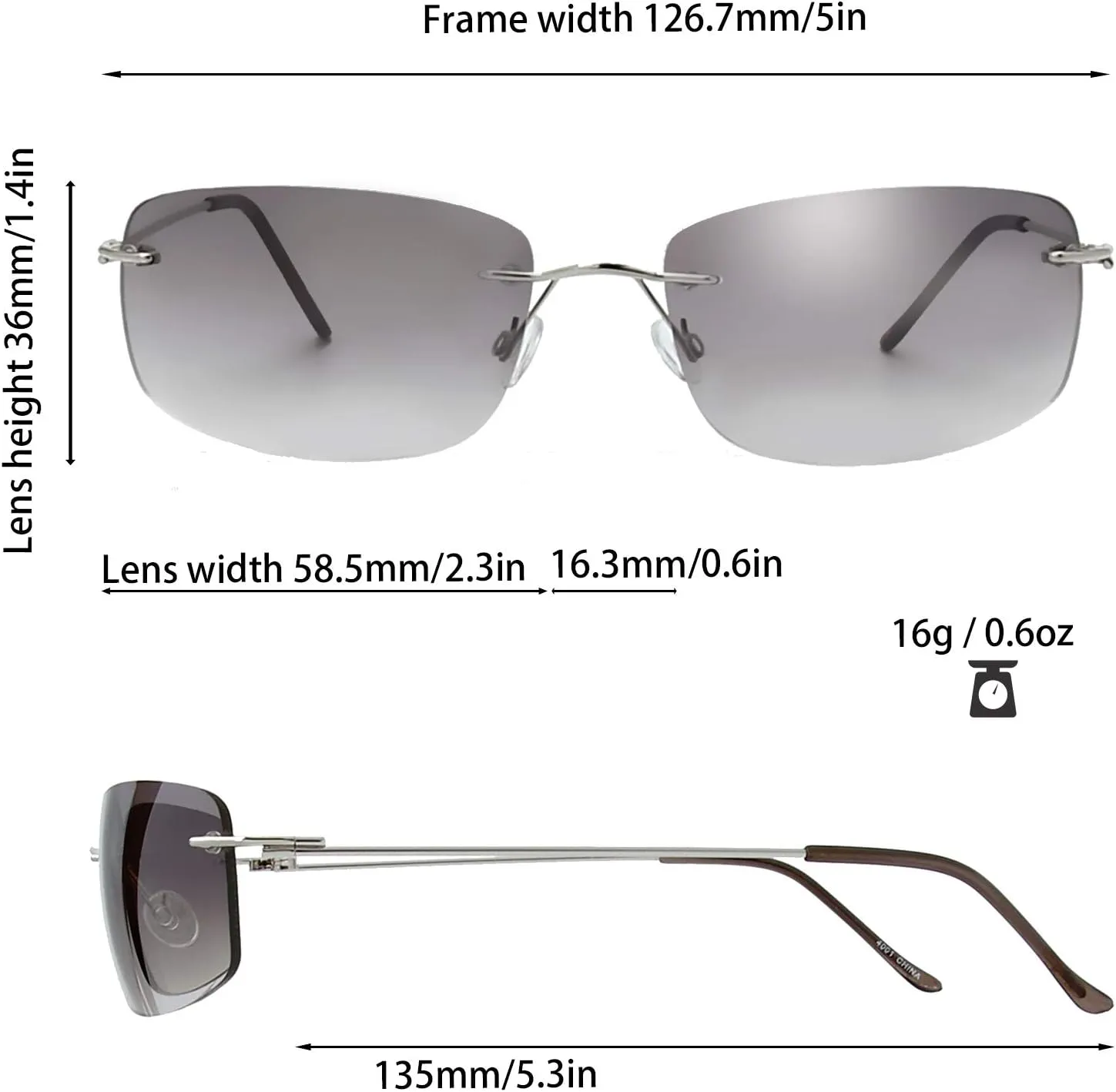 The Fresh Minimalist Small Rectangular Sunglasses Clear Eyewear - Exquisite Packaging