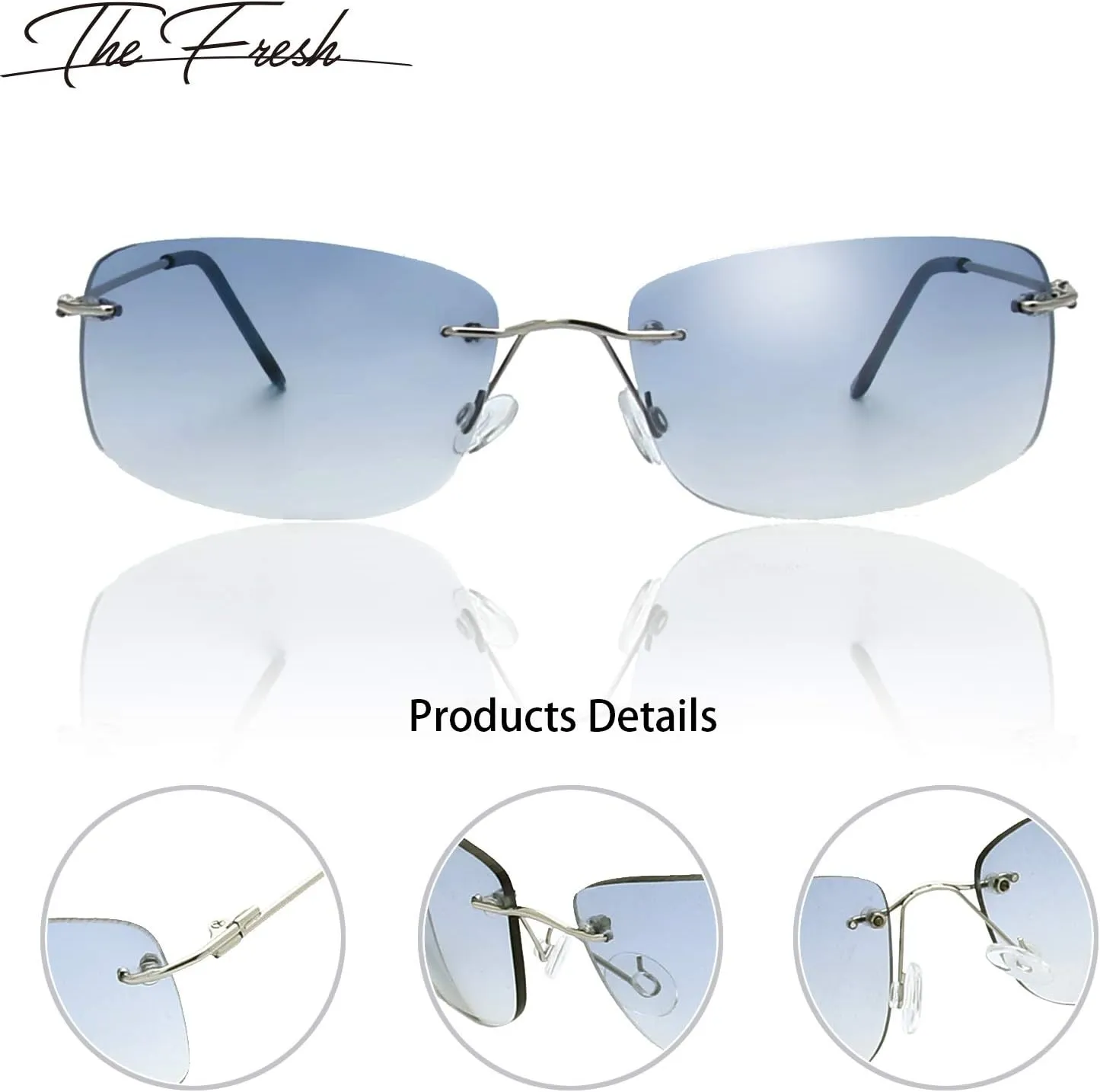 The Fresh Minimalist Small Rectangular Sunglasses Clear Eyewear - Exquisite Packaging