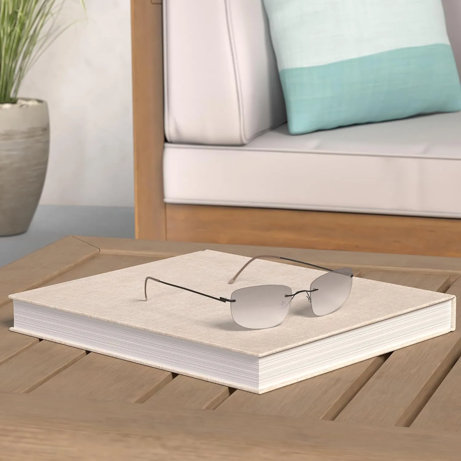 The Fresh Minimalist Small Rectangular Sunglasses Clear Eyewear - Exquisite Packaging