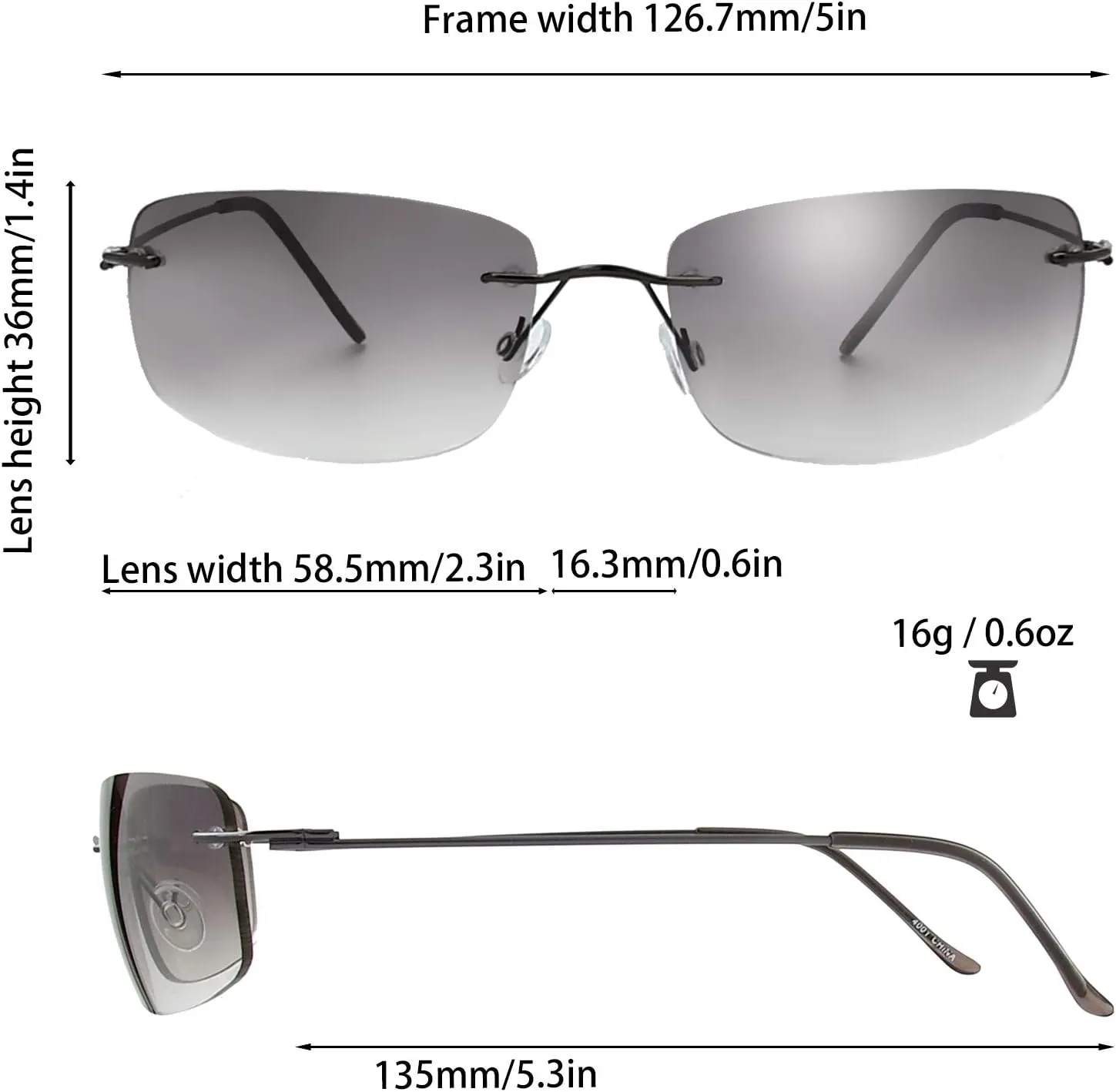 The Fresh Minimalist Small Rectangular Sunglasses Clear Eyewear - Exquisite Packaging
