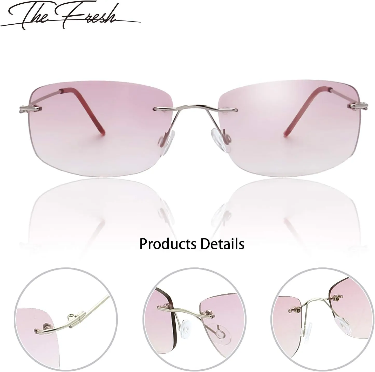 The Fresh Minimalist Small Rectangular Sunglasses Clear Eyewear - Exquisite Packaging