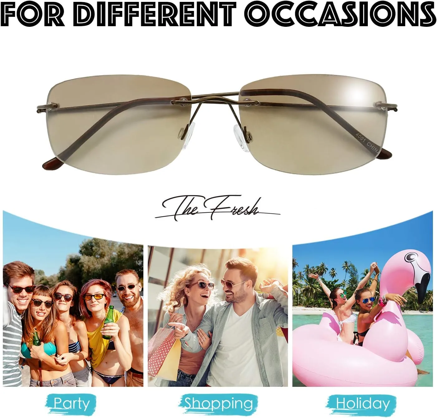 The Fresh Minimalist Small Rectangular Sunglasses Clear Eyewear - Exquisite Packaging