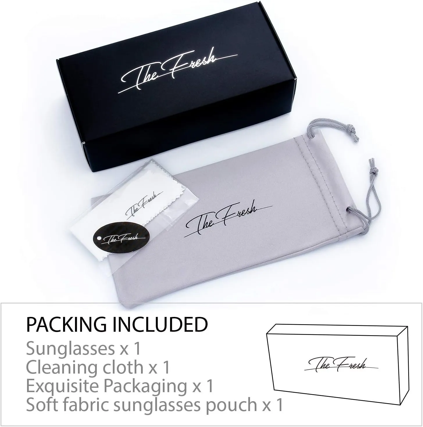 The Fresh Minimalist Small Rectangular Sunglasses Clear Eyewear - Exquisite Packaging