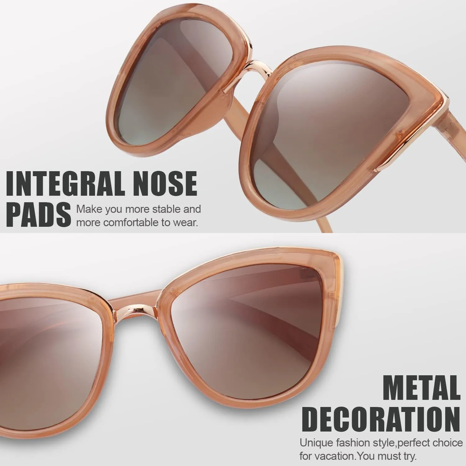The Fresh Polarized Cat Eye Designer Retro Vintage Sunglasses FR17264P