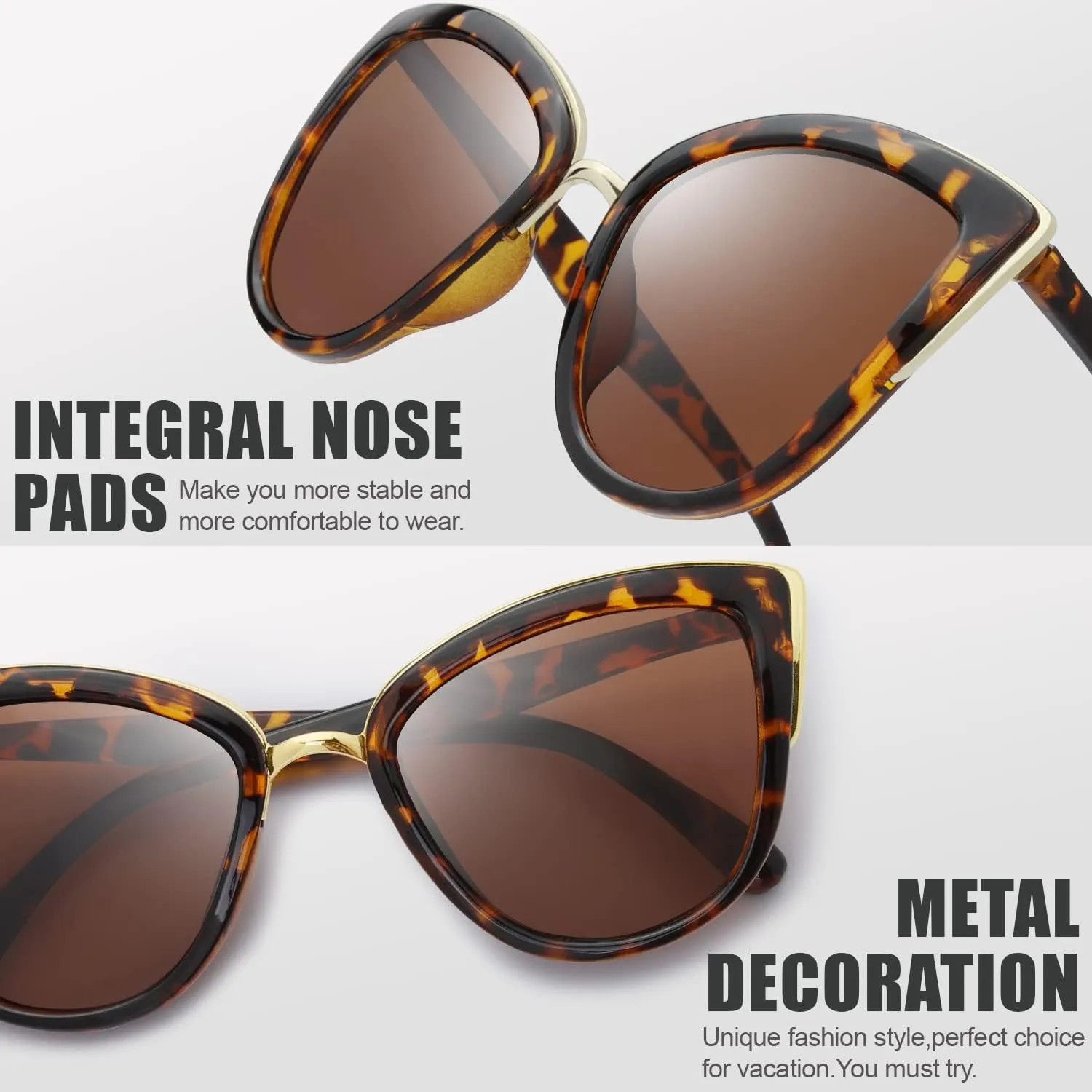 The Fresh Polarized Cat Eye Designer Retro Vintage Sunglasses FR17264P