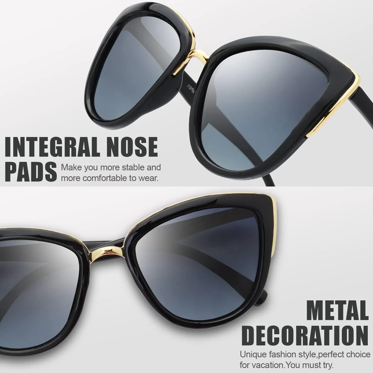 The Fresh Polarized Cat Eye Designer Retro Vintage Sunglasses FR17264P