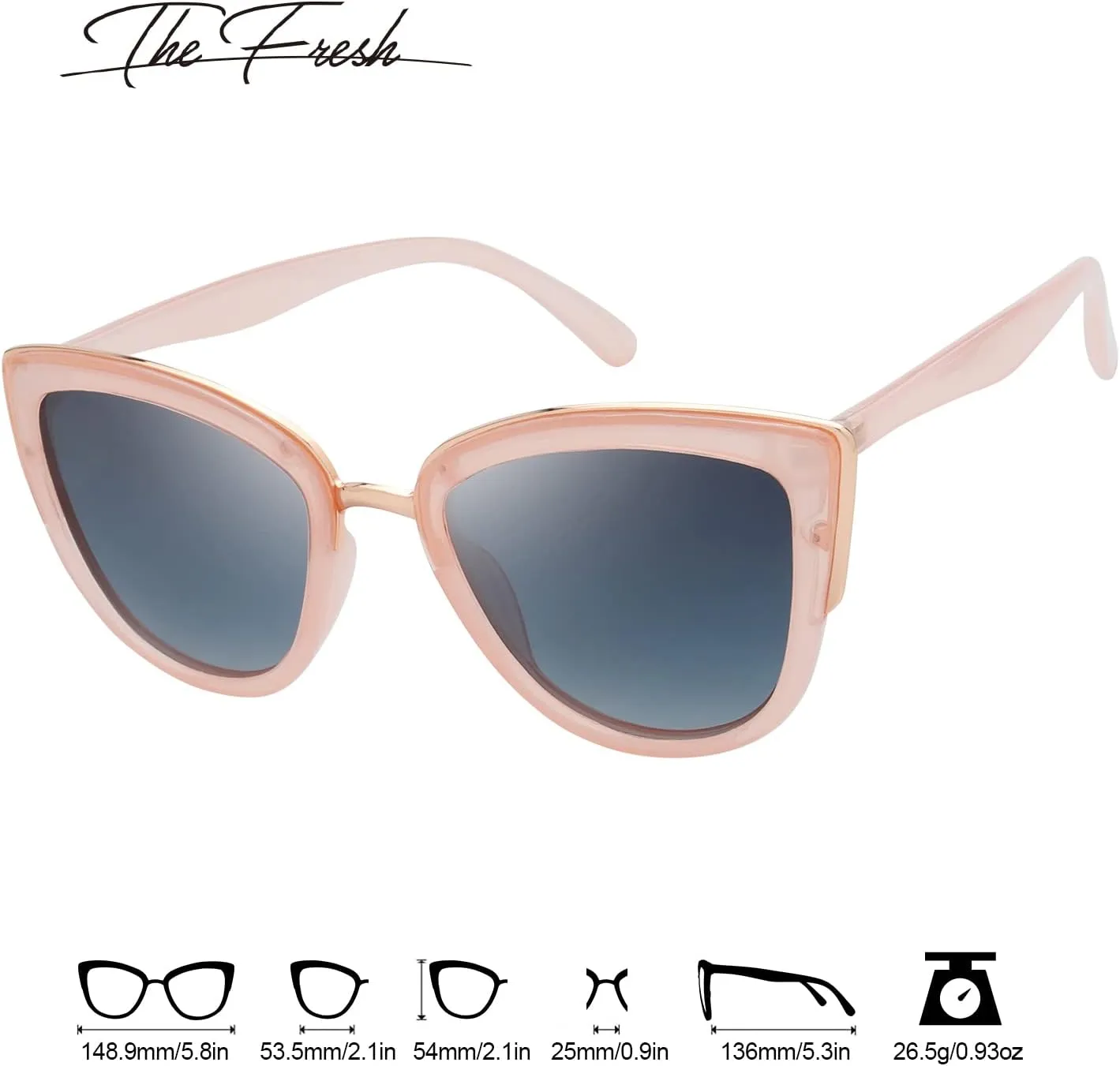 The Fresh Polarized Cat Eye Designer Retro Vintage Sunglasses FR17264P