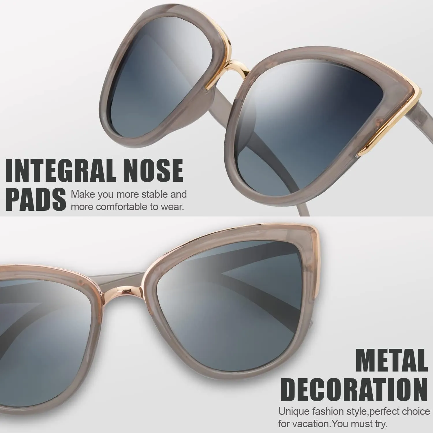 The Fresh Polarized Cat Eye Designer Retro Vintage Sunglasses FR17264P