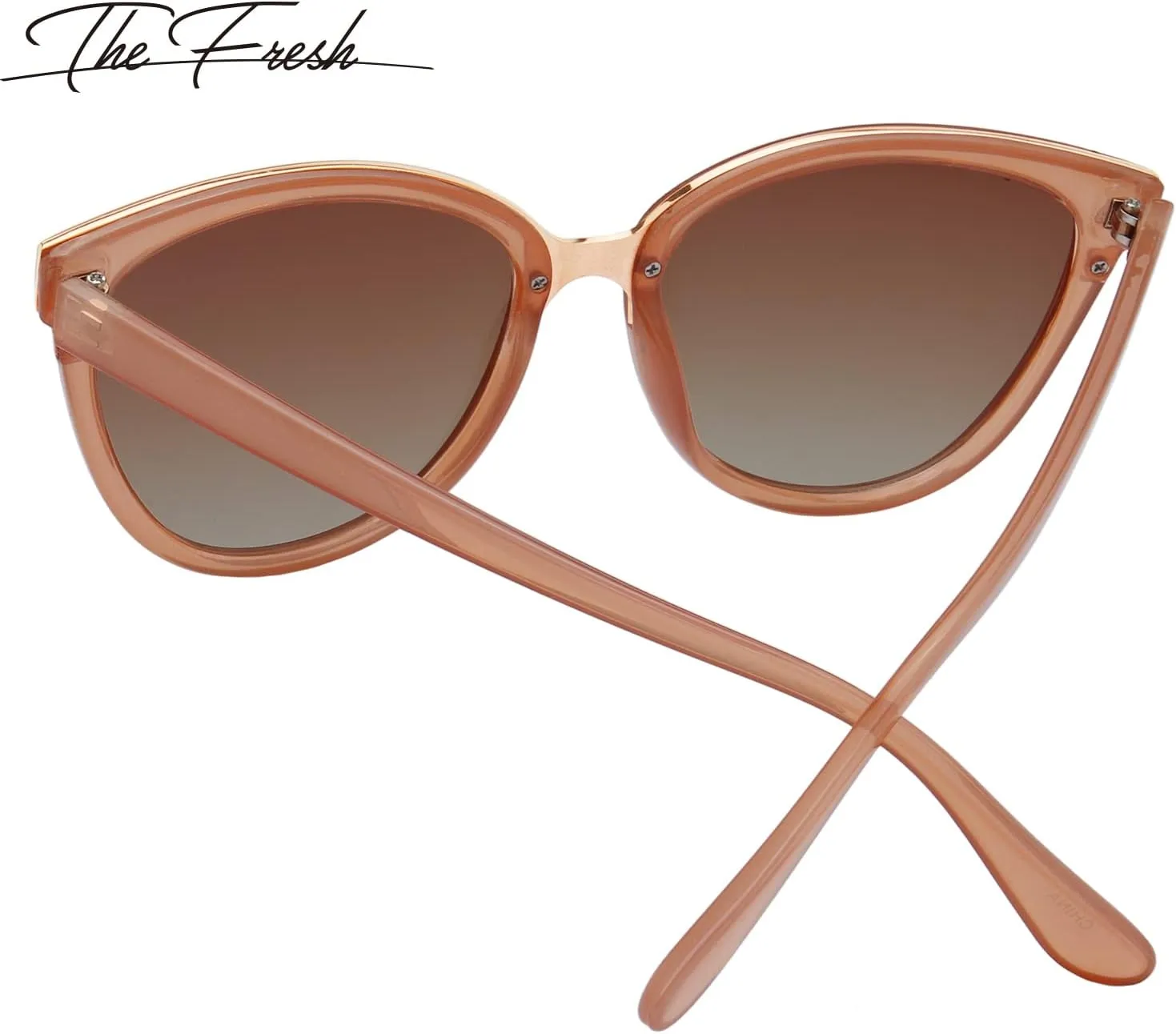 The Fresh Polarized Cat Eye Designer Tip Pointed Sunglasses FR17266P