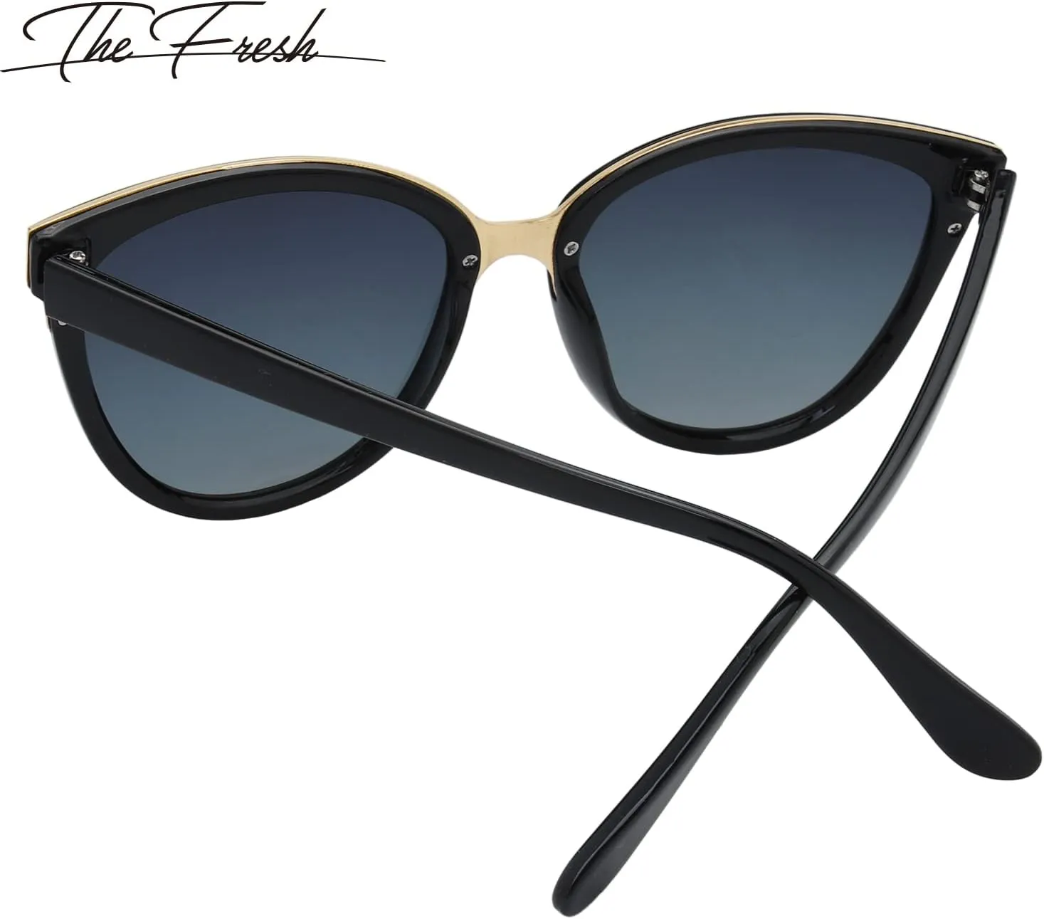 The Fresh Polarized Cat Eye Designer Tip Pointed Sunglasses FR17266P