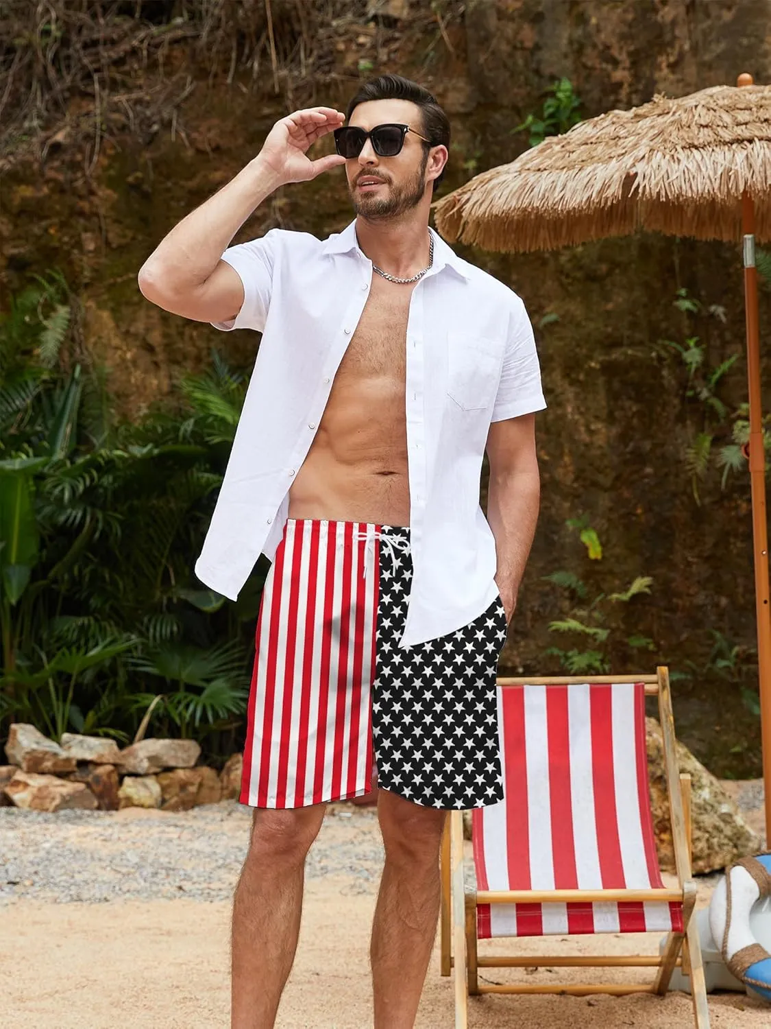 TMSD Mens Summer Beach Board Shorts Quick Dry Swim Trunks with Pockets
