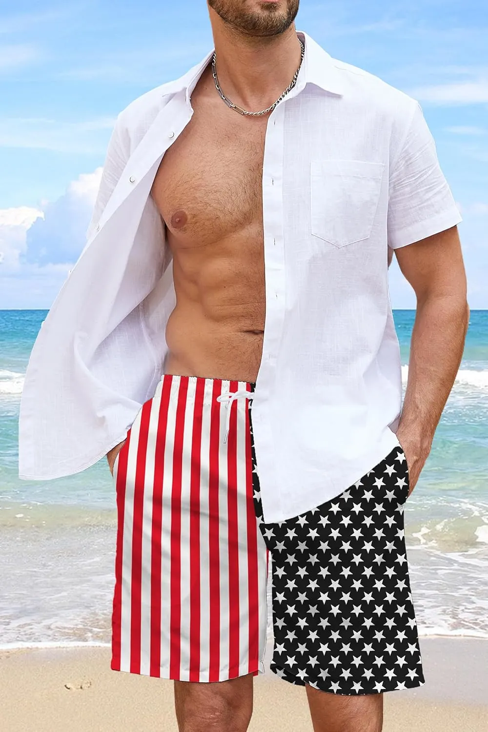 TMSD Mens Summer Beach Board Shorts Quick Dry Swim Trunks with Pockets