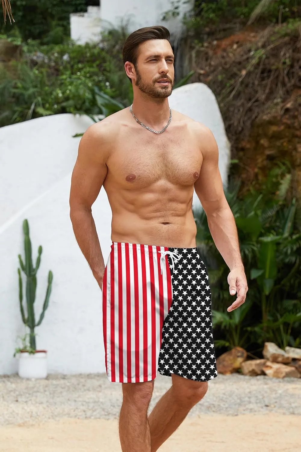 TMSD Mens Summer Beach Board Shorts Quick Dry Swim Trunks with Pockets