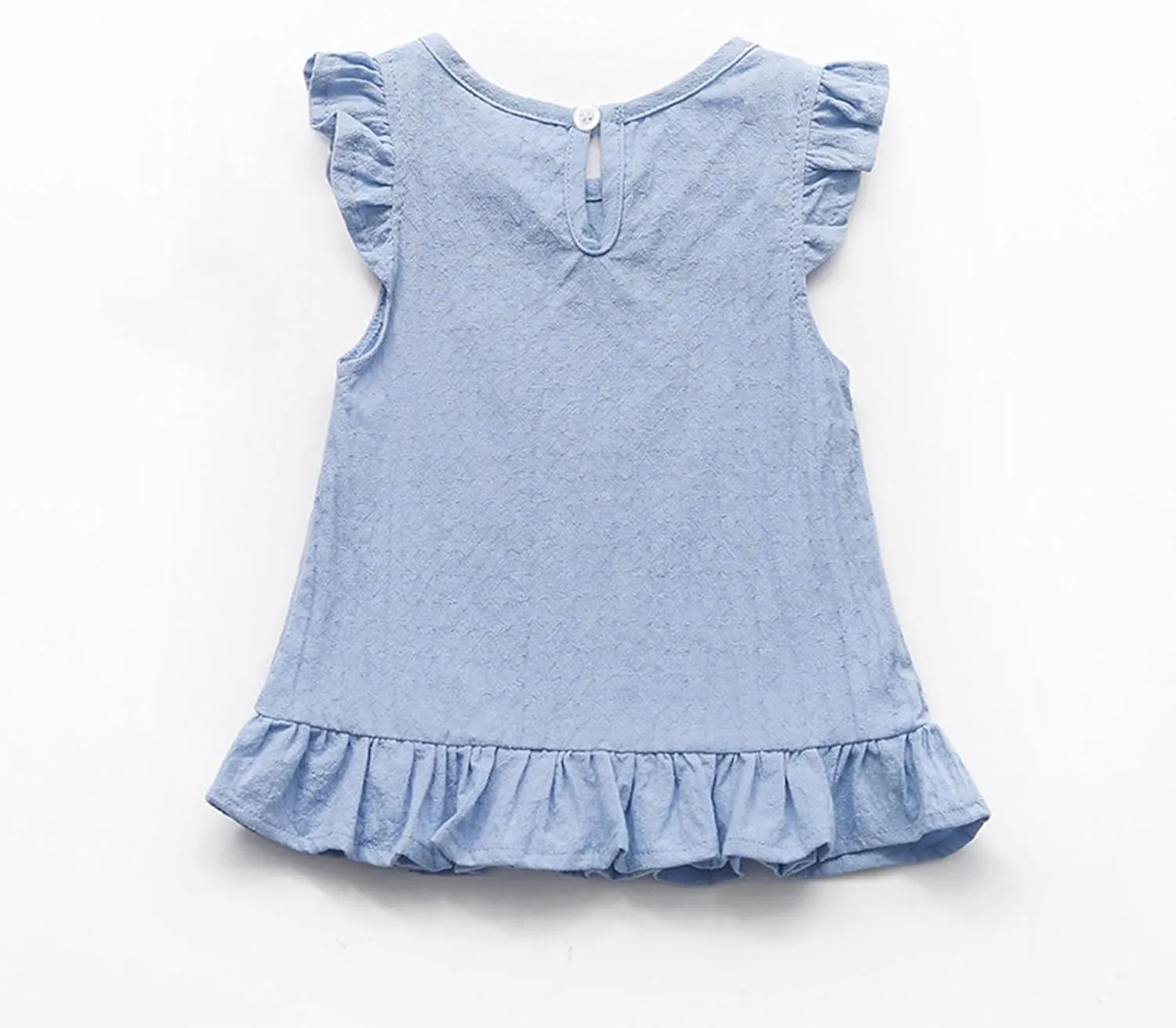Toddler Girls Ruffle Tank Tops Summer Casual Linen Shirts Cute Cap Sleeve Blouse Tops for Baby Girl