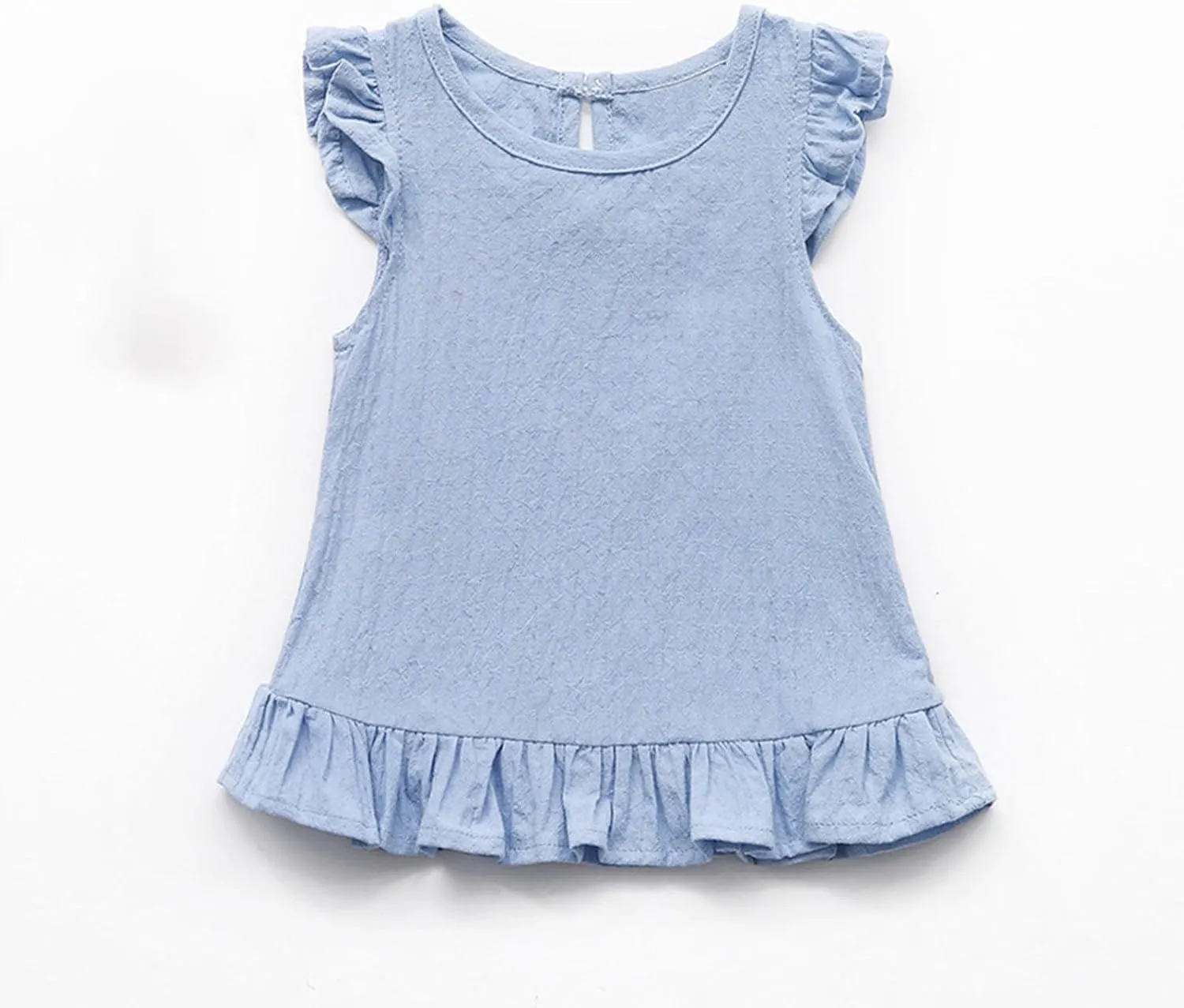 Toddler Girls Ruffle Tank Tops Summer Casual Linen Shirts Cute Cap Sleeve Blouse Tops for Baby Girl
