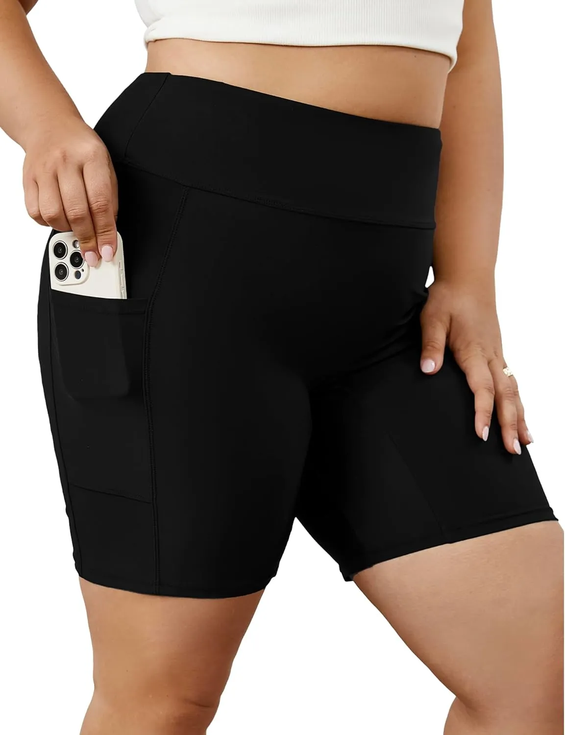 Tournesol Women's Plus Size Swim Shorts High Waisted Bathing Suit Bottoms Swimsuit Tankini Board Shorts Bikini with Pocket