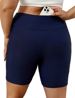 Tournesol Women's Plus Size Swim Shorts High Waisted Bathing Suit Bottoms Swimsuit Tankini Board Shorts Bikini with Pocket