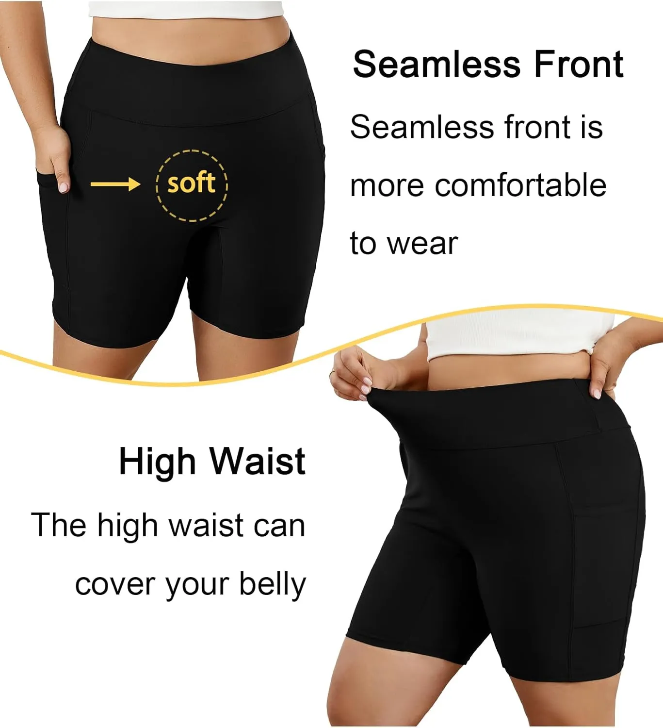 Tournesol Women's Plus Size Swim Shorts High Waisted Bathing Suit Bottoms Swimsuit Tankini Board Shorts Bikini with Pocket