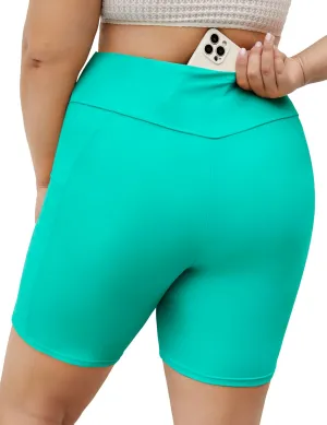 Tournesol Women's Plus Size Swim Shorts High Waisted Bathing Suit Bottoms Swimsuit Tankini Board Shorts Bikini with Pocket
