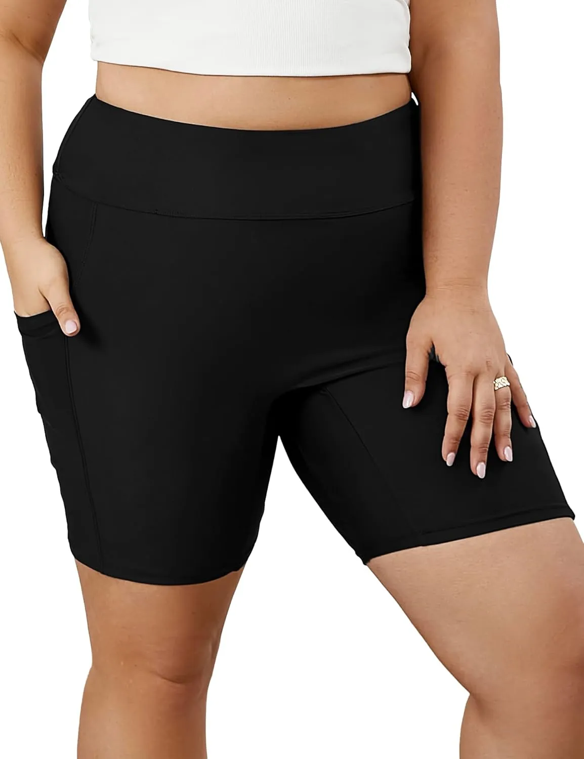 Tournesol Women's Plus Size Swim Shorts High Waisted Bathing Suit Bottoms Swimsuit Tankini Board Shorts Bikini with Pocket