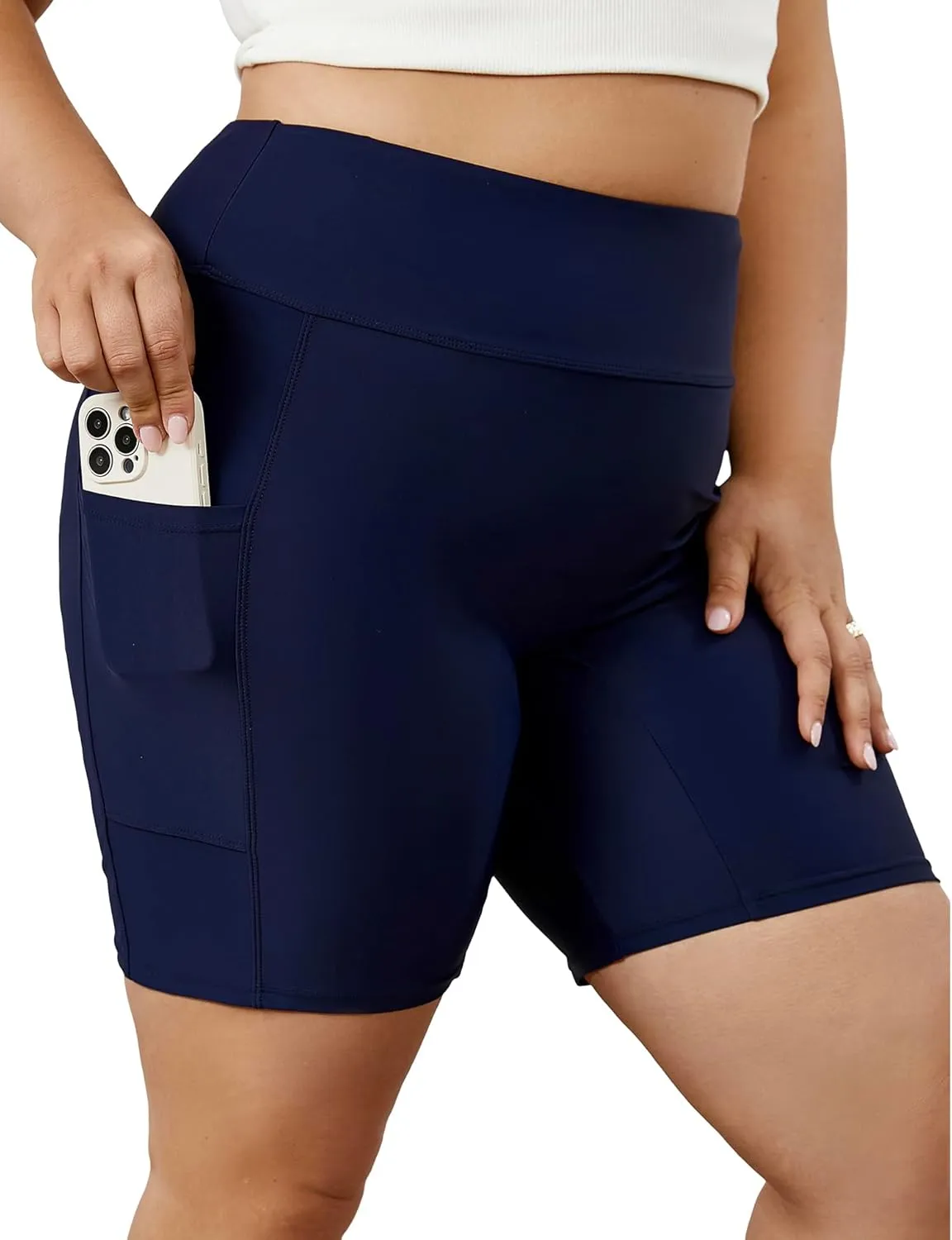 Tournesol Women's Plus Size Swim Shorts High Waisted Bathing Suit Bottoms Swimsuit Tankini Board Shorts Bikini with Pocket