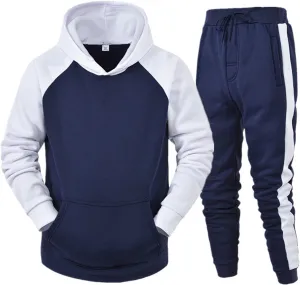 Tracksuit Men 2 Piece Set Big and Tall Long Sleeve Hooded Activewear Suits Gym Workout Training Stretchy Outfits