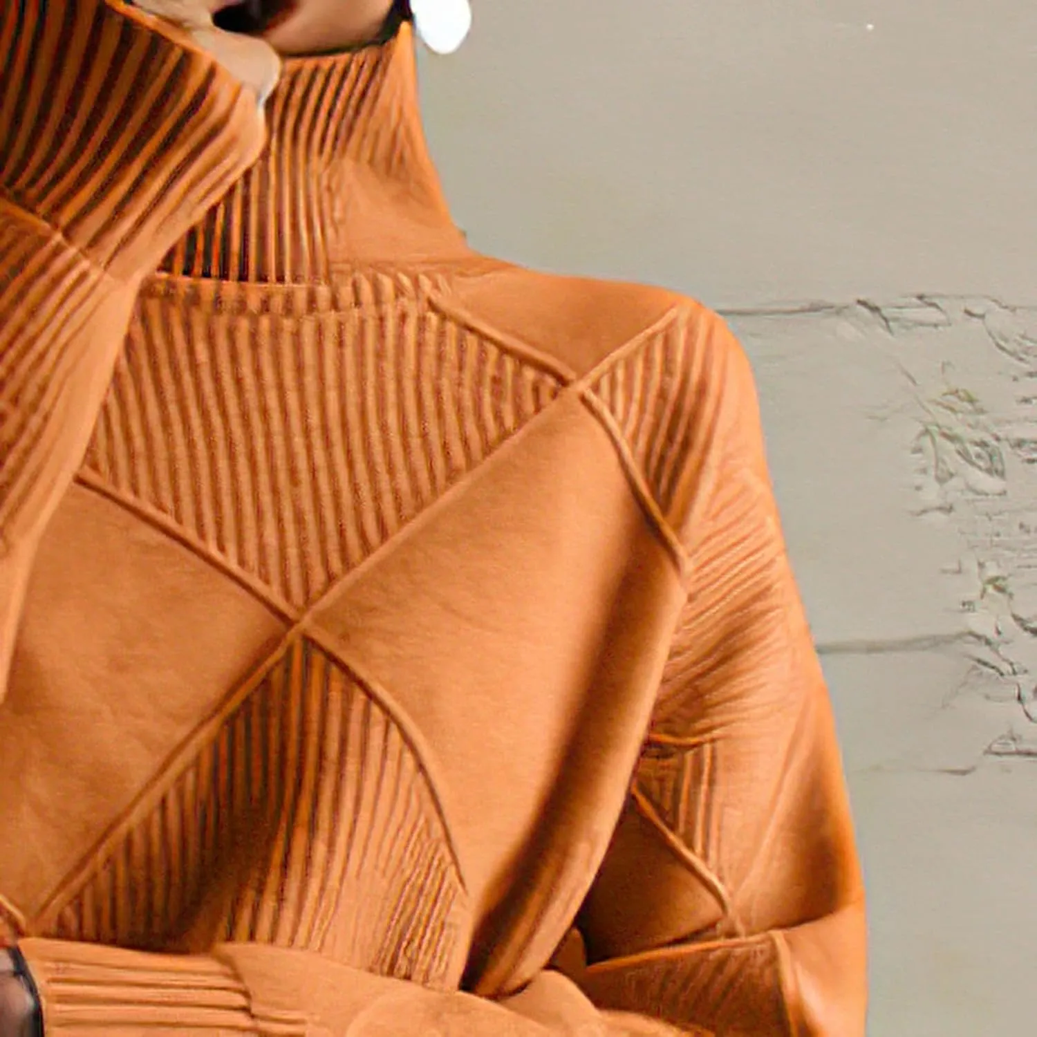 Turtleneck Sweater Women Long Sleeve Cable Knit Sweater Tops Fall Fashion Solid Color Oversized Pullover Tops