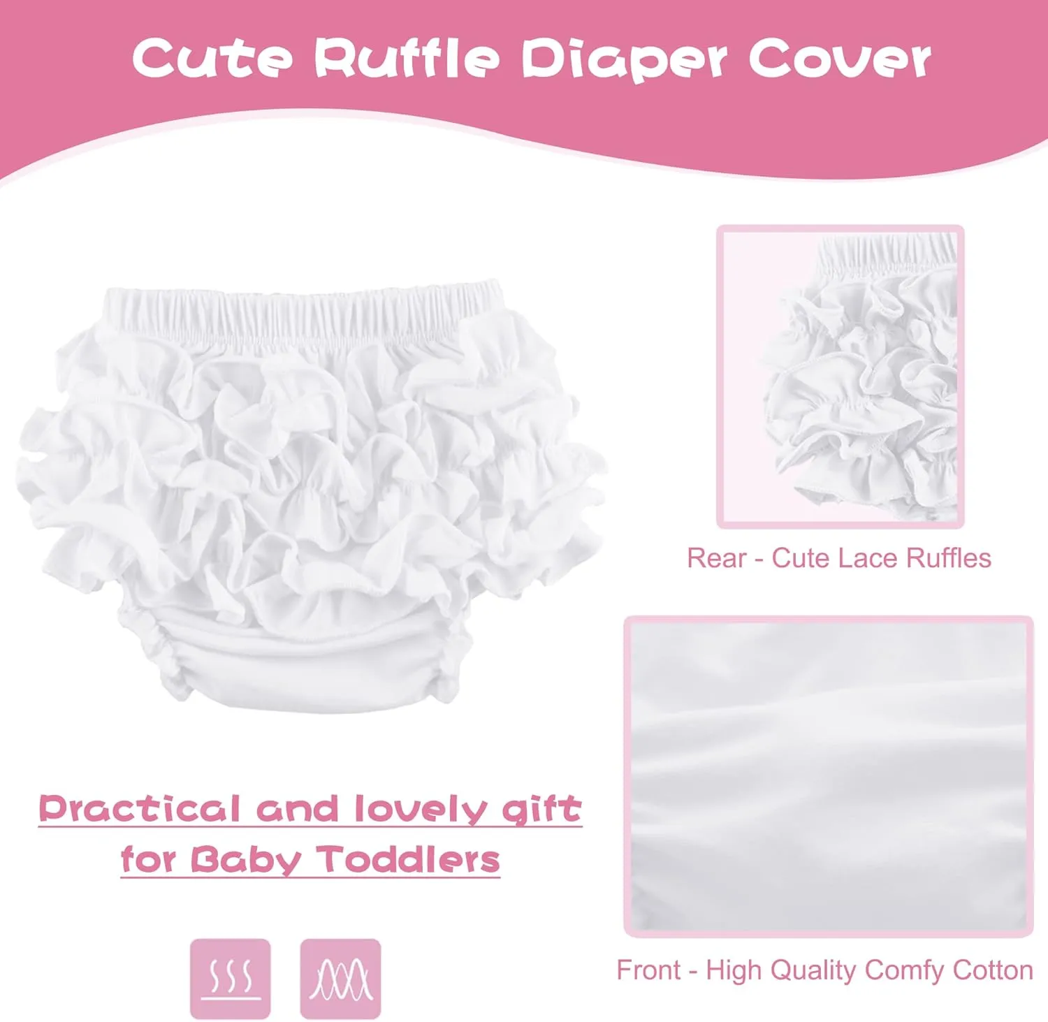UTTPLL Infant Baby Boys Girls Diaper Covers Bloomer Mesh Ruffled Tiered Bloomers Elastic Briefs Cute Cotton Baby Girl Shorts