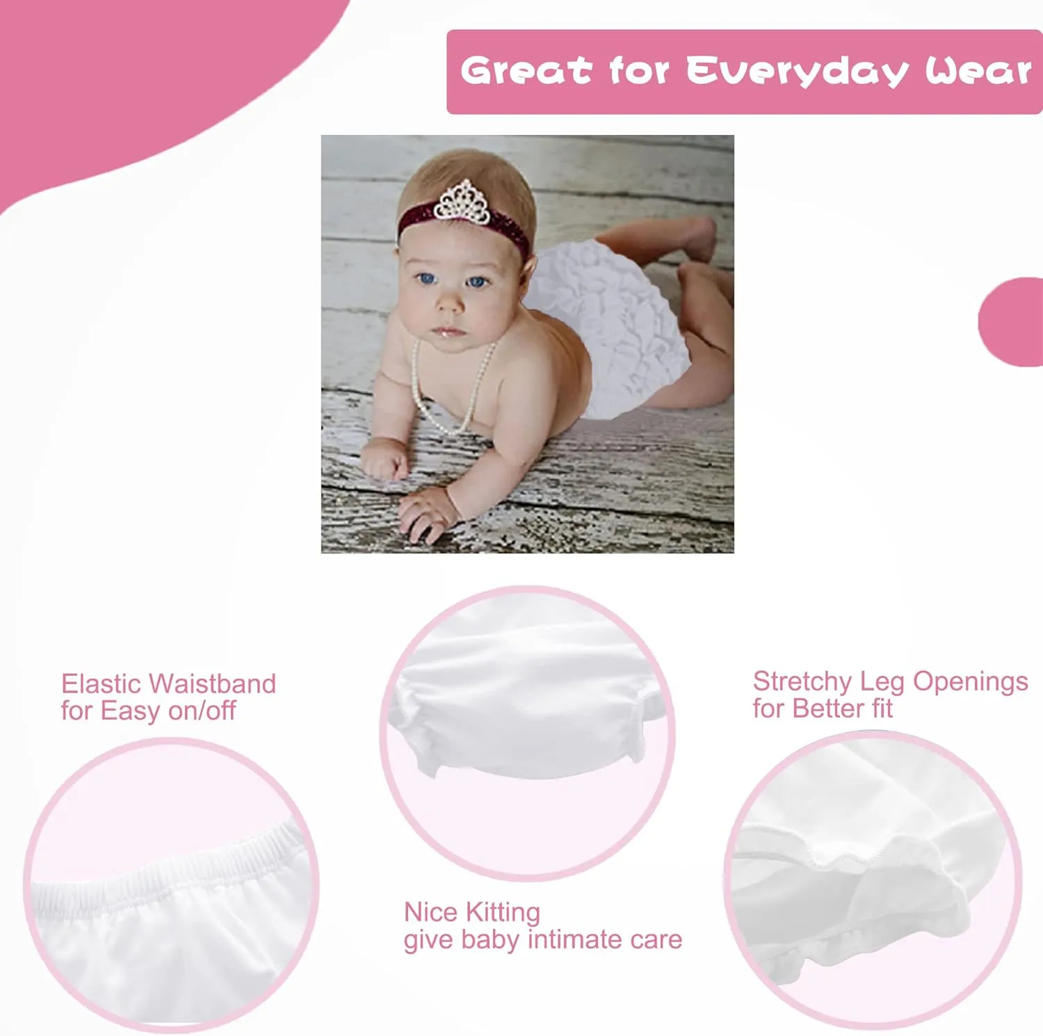 UTTPLL Infant Baby Boys Girls Diaper Covers Bloomer Mesh Ruffled Tiered Bloomers Elastic Briefs Cute Cotton Baby Girl Shorts