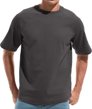 VEIISAR Men's Hipster Hip hop longline Crewneck T-Shirts - Mens Premium Cotton Raglan Sleeve T Shirts Open Hem S - 3XL