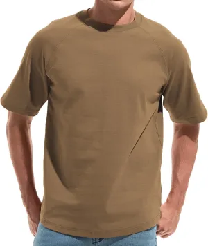 VEIISAR Men's Hipster Hip hop longline Crewneck T-Shirts - Mens Premium Cotton Raglan Sleeve T Shirts Open Hem S - 3XL