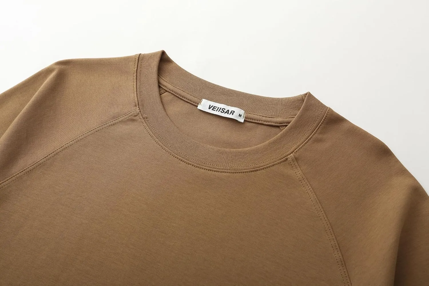 VEIISAR Men's Hipster Hip hop longline Crewneck T-Shirts - Mens Premium Cotton Raglan Sleeve T Shirts Open Hem S - 3XL