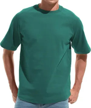 VEIISAR Men's Hipster Hip hop longline Crewneck T-Shirts - Mens Premium Cotton Raglan Sleeve T Shirts Open Hem S - 3XL
